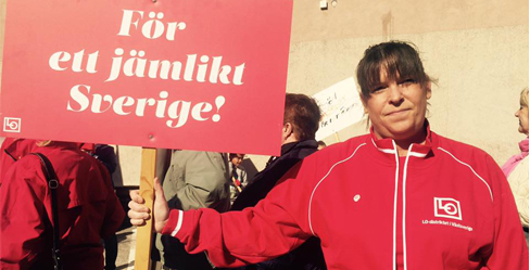 Helene Johnsson i Svenljunga firade första maj för ökad jämlikhet